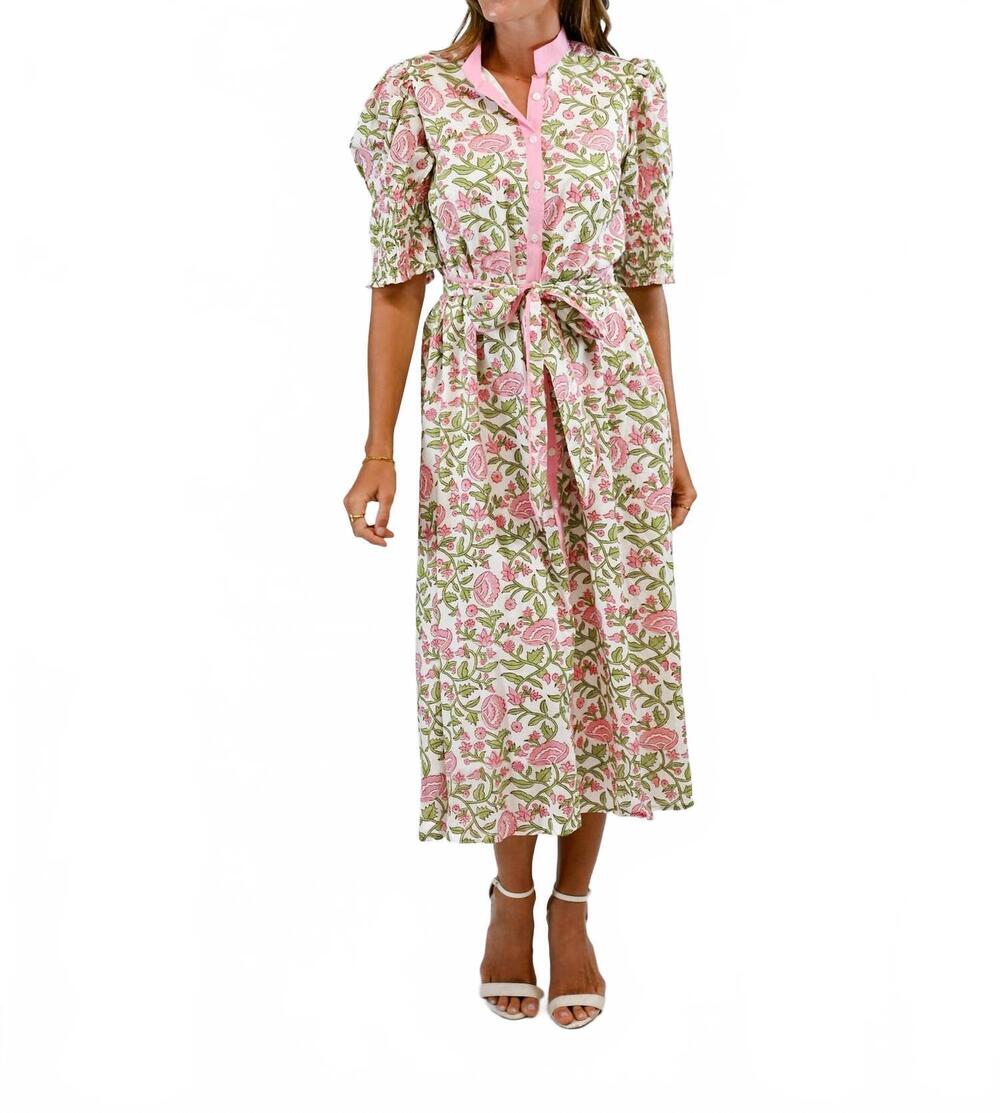 NEW VICTORIA DUNN women's petal floral wrap dress in pink